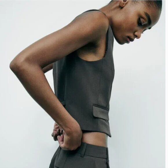 NWT ZARA 2 PIECES MATCH SET TAILORED VEST + PLEATED PANTS - Picture 4 of 13